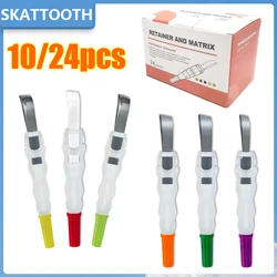10/24pcs Dental Pro Matrix Bands 180° Adjustable Sectional Matrix Bands Holder Tooth Pre-Formed Dental Crown Materials Dentistry