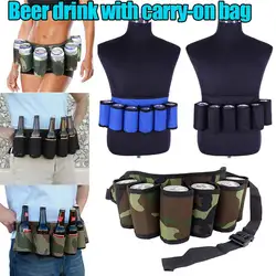 fashion Beer Holder Belt Portable 6 Pack Beer Wine Bottle Beverage Soda Can Drink Waist Bag Ideal for party camping Outdoor