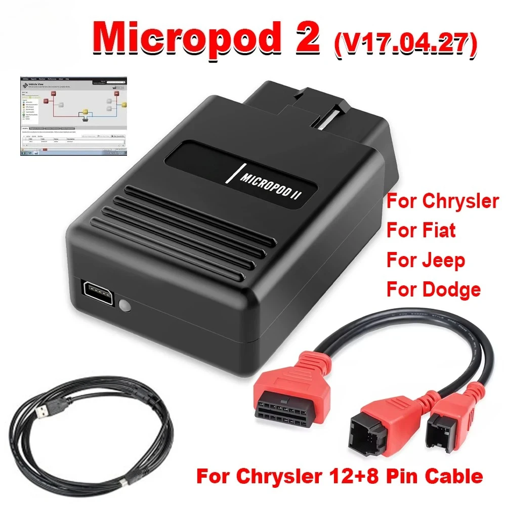 MicroPod 2 for CHRYSLER for JEEP For DODGE For Fiat MicroPod2 Scanner Work with CDA6 Flash Downloder Car Programming Diagnostic