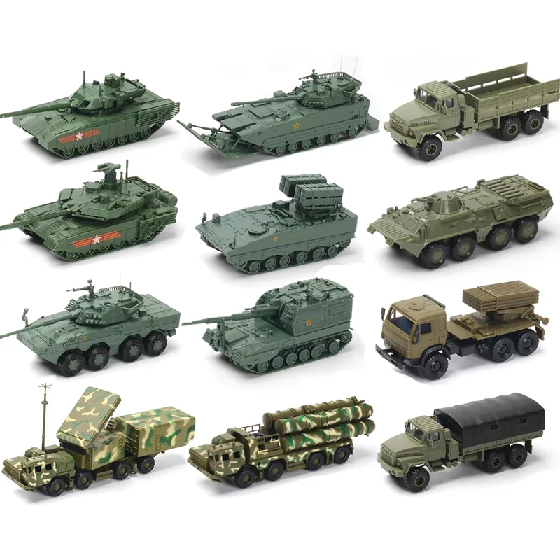 1/72 Military Army Model Rocket Gun Armored Vehicles Heavy Tank Self-Propelled Gun Truck Car Assembly 4D Puzzle Assembly Toys