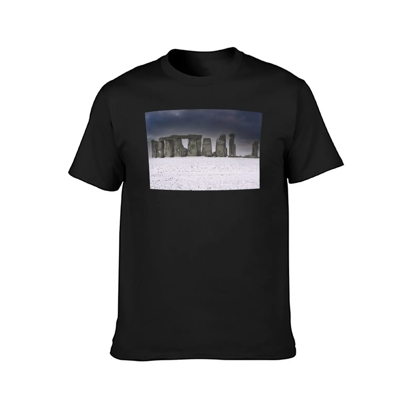 Stonehenge in the snow T-Shirt graphics kawaii clothes korean fashion plain white t shirts men