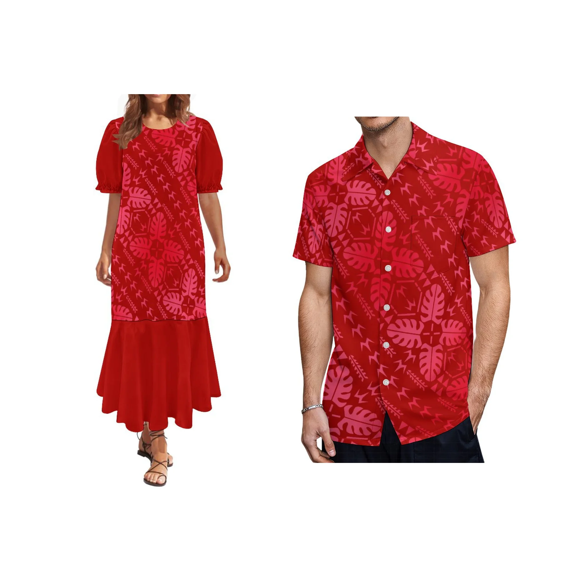 Hot Sale Custom Polynesian Tribal Tattoo Maxi Dress Puletasi Island Casual Plus Size Long Dress Custom All Over Print