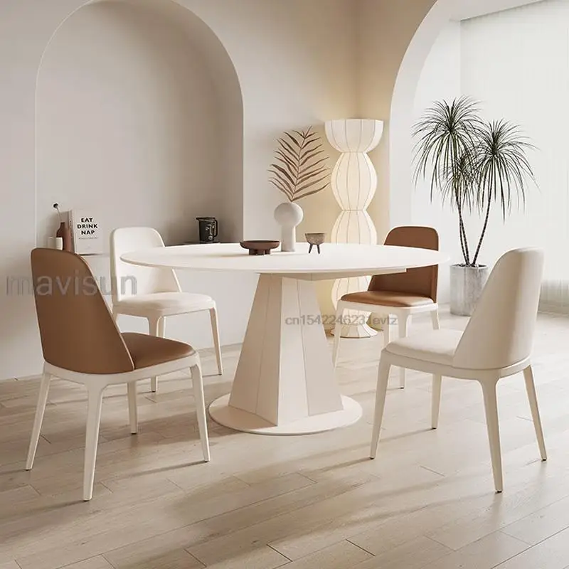 Multifunctional Rock Panel Desktop Round Table In White Folding Furniture Space Savers Simplicity Dining Table And Chairs Sets