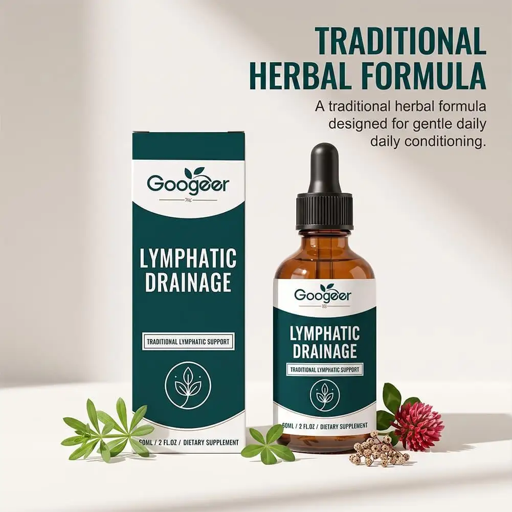 1-5Pcs Googeer Premium Lymphatic Drainage Drops,For Improve Swelling,Natural Plant Mixed Body Gentle Care Ampoule Supplement
