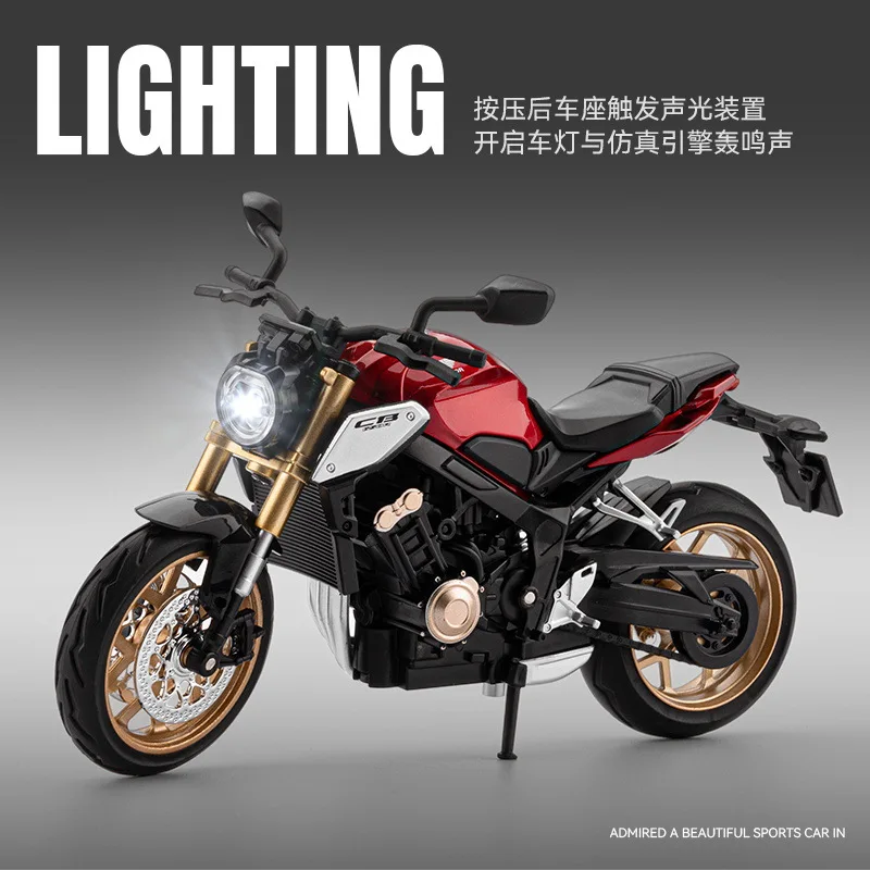 

1:12 CB650 streetcar Alloy Cross-Country sound light Motorcycle Diecast Metal Miniature Scale Model Collectibles Kid Toy Gift