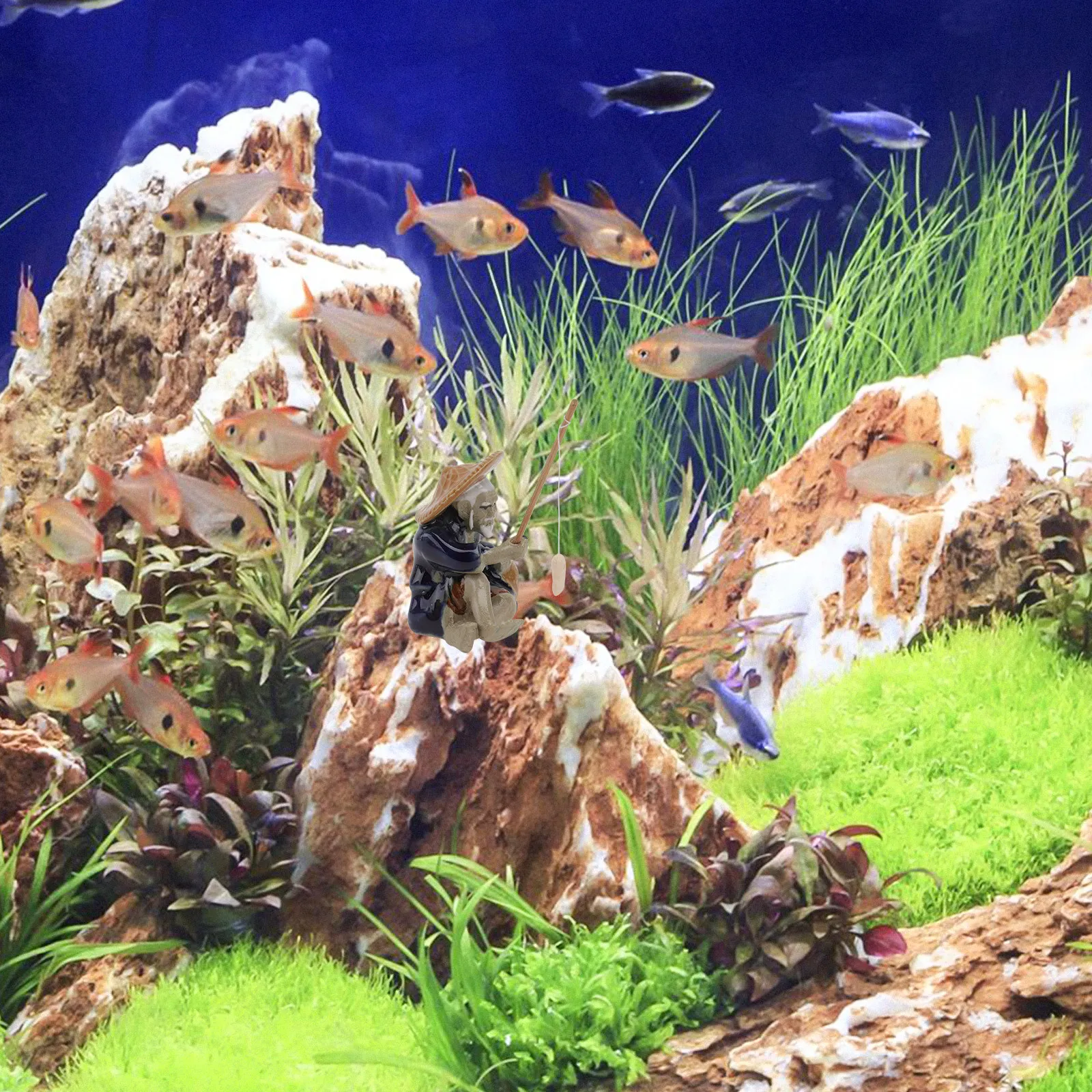 1Pcs Vivid Fisherman Decor Cer - Bonsai Garden With Sand ulasan dan harga