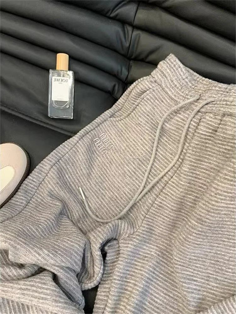 ey Pantalon décontracté amincissant taille haute taille élastique pour hommes et femmes début du printemps pantalon long doux haut de gamme polyvalent Simp...