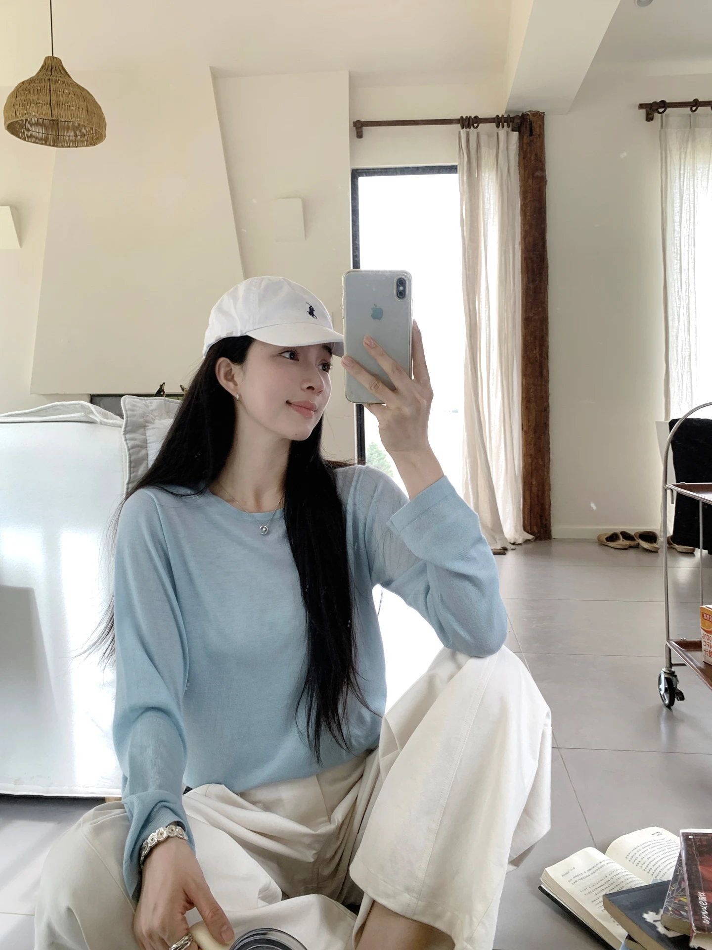 

Comfortable Knitted Loose Casual round Neck Sweater Women's Base Shirt Thin Needle Pure Color Long Sleeve Polyester Nylon Woo...