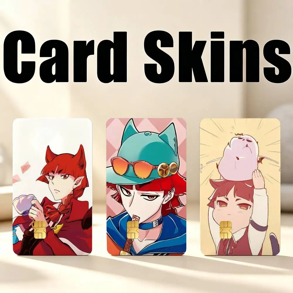 O-Opera M-Mairimashita Iruma-kun 1Set 4Pcs Card Skin Stickers, Waterproof Decorative Film for Credit Debit Bank Bus IC Cards