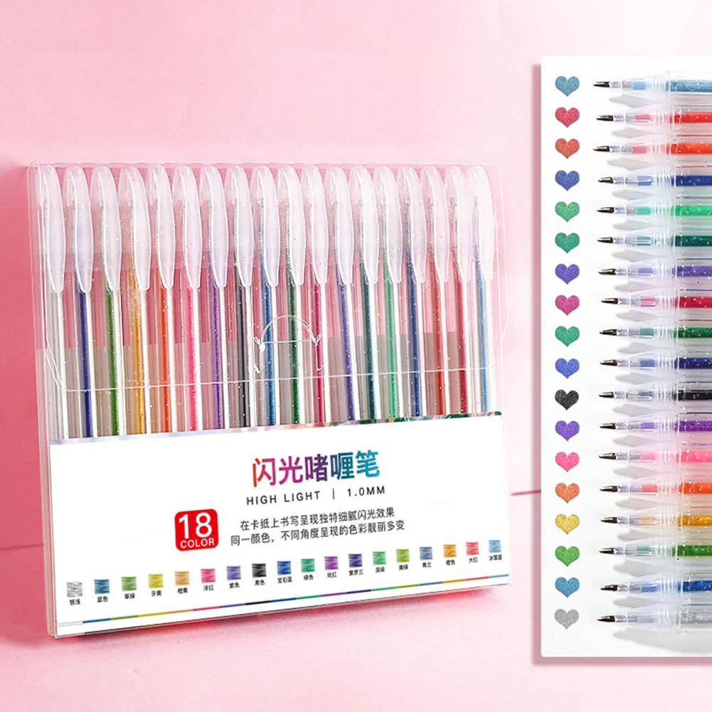 Glitter Gel Pen Set Smoothing Flowing Ink For Holiday Present Giving