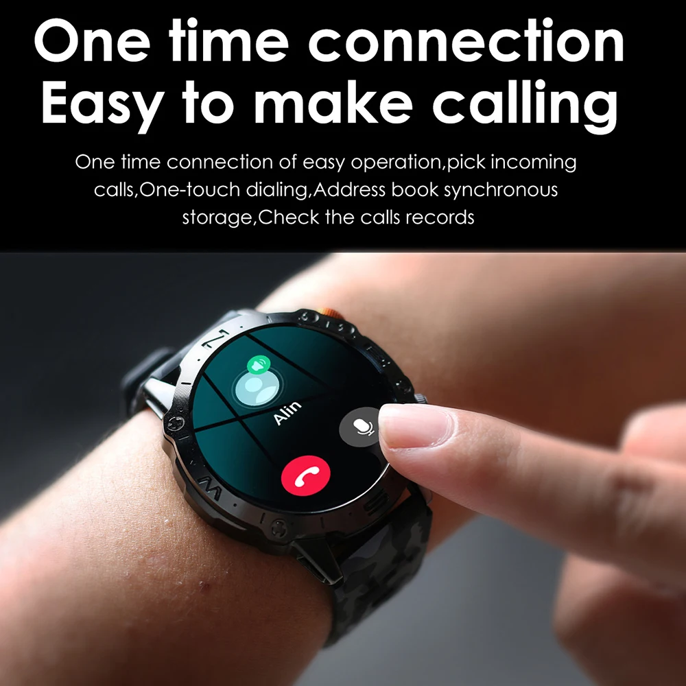 K59 สมาร์ทนาฬิกาสําหรับผู้ชายผู้หญิงSmartwatch 1.43 "หน้าจอAMOLEDนาฬิกาข้อมือนาฬิกาข้อมือกลางแจ้งสร้อยข้อมือฟิตเนสนาฬิกาอิเล็กทรอนิกส์