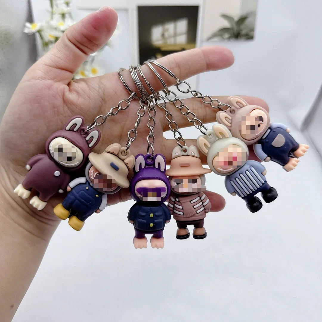

6 Pieces Bunny Keychain, Anime Doll Pendant, Backpack, Car PVC Accessories, Gifts for Kids.