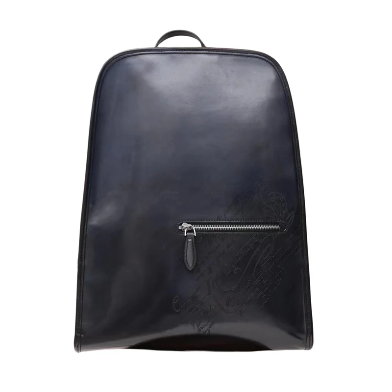 DIMY Genuine Leather Backpack for men Gentleman must Calfskin Backpacks Hand Patina 2019 Newest Men\'s Bag Shoulder Bags