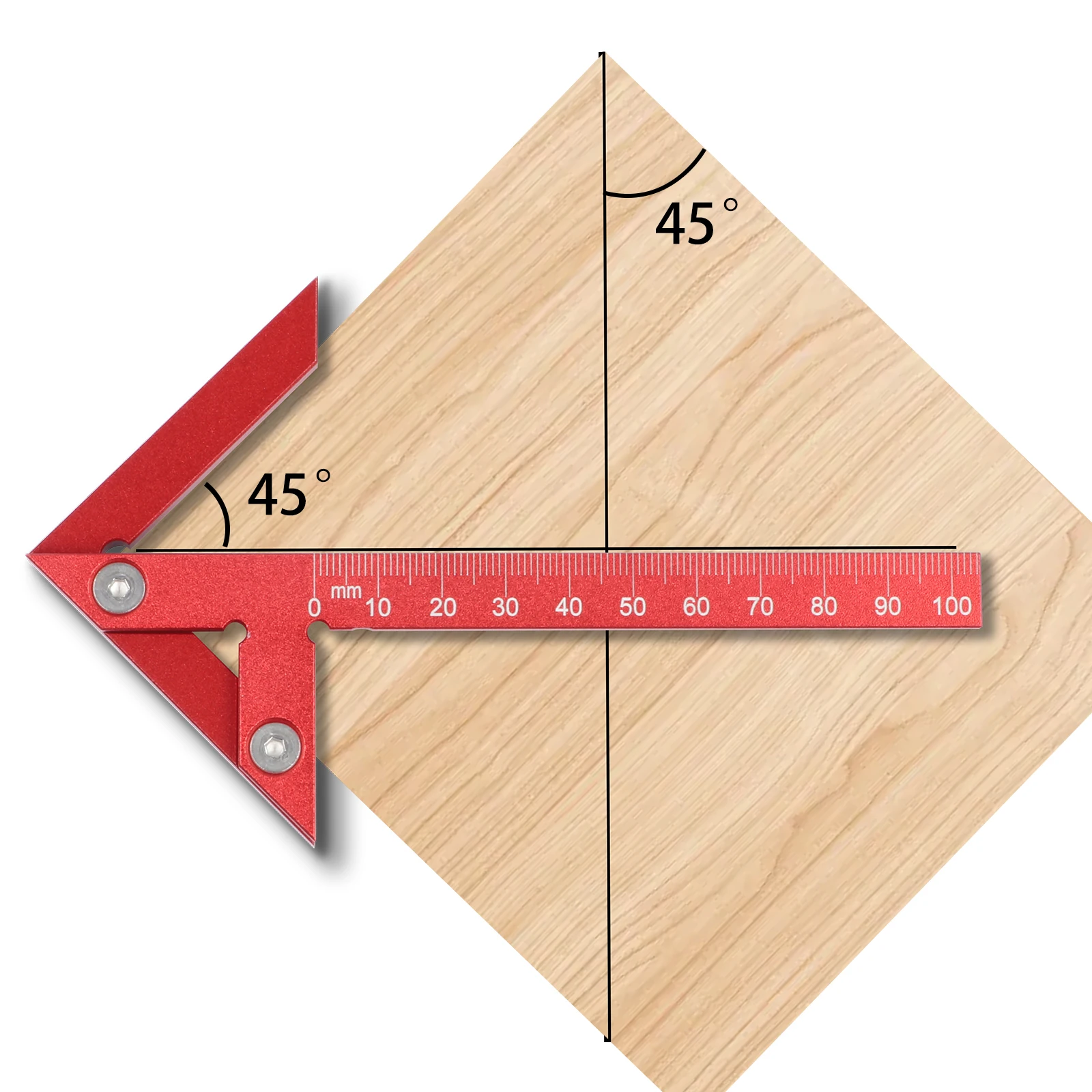 Imagem -03 - Alumínio Ângulo Direito Line Gauge Centro Finder Carpintaria Praça Régua Carpenter Escriba Ferramenta de Medição de Madeira 45 Graus 90 Graus