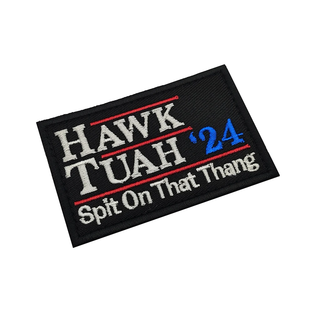 HAWK THAH '24 Spit on That Thang Spoof Election Embroidery Patches Tactical Armband Military Morale Badge Backpack Stickers