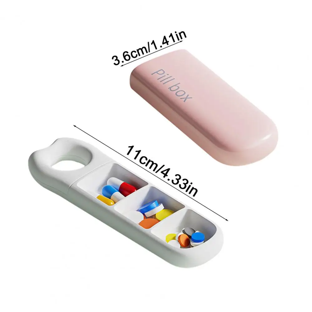 

Pill Box Waterproof Snap-On Seal 3 Compartments Dustproof Pill Container Portable Handbag Pill Organizer