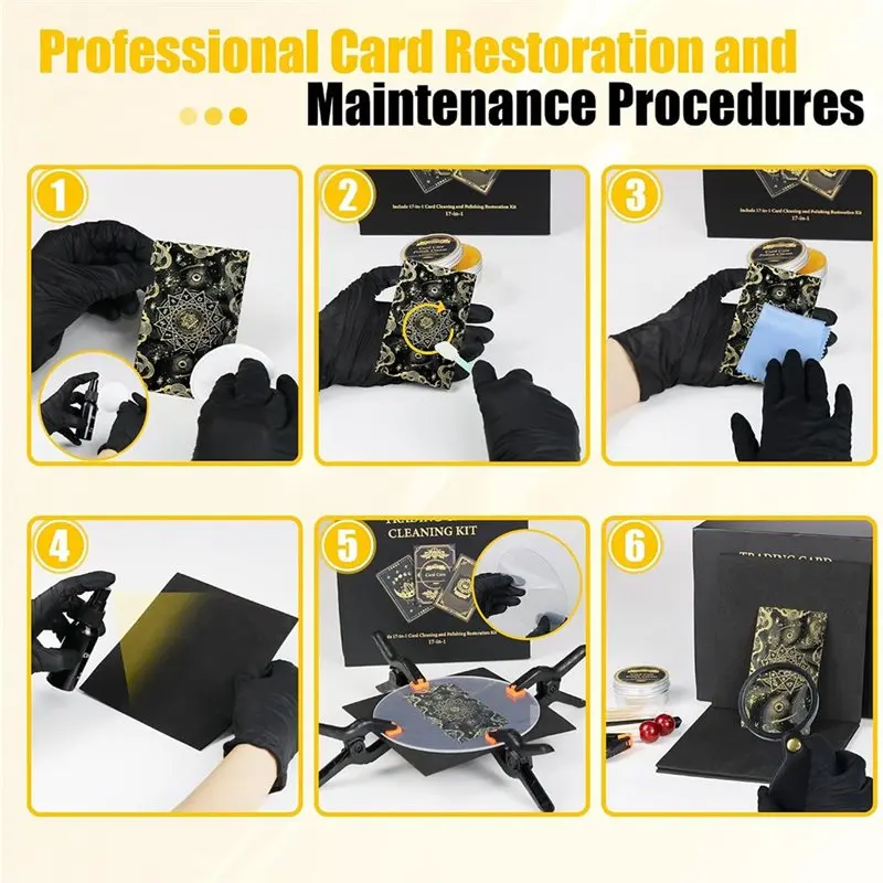 Card Care Clean Kit,17-In-1 Card Cleaning And Polishing Restoration Kit, Trading Card Cleaning Kit Set