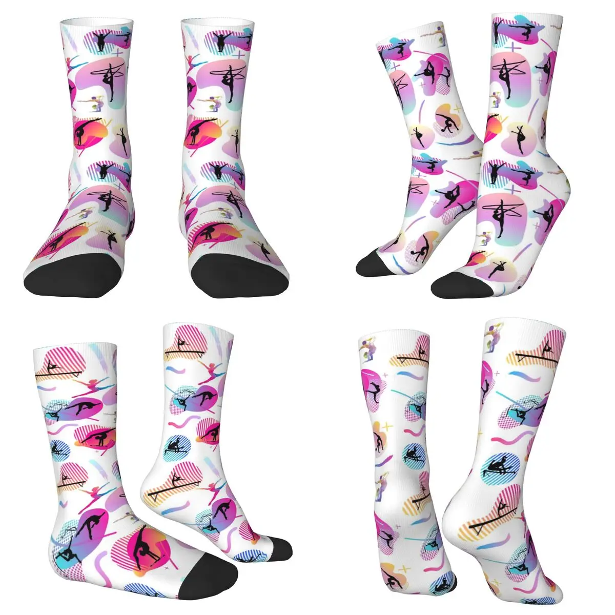 

Gymnastics Print Socks Harajuku Super Soft Stockings All Season Long Socks Accessories for Man's Woman's Birthday Present