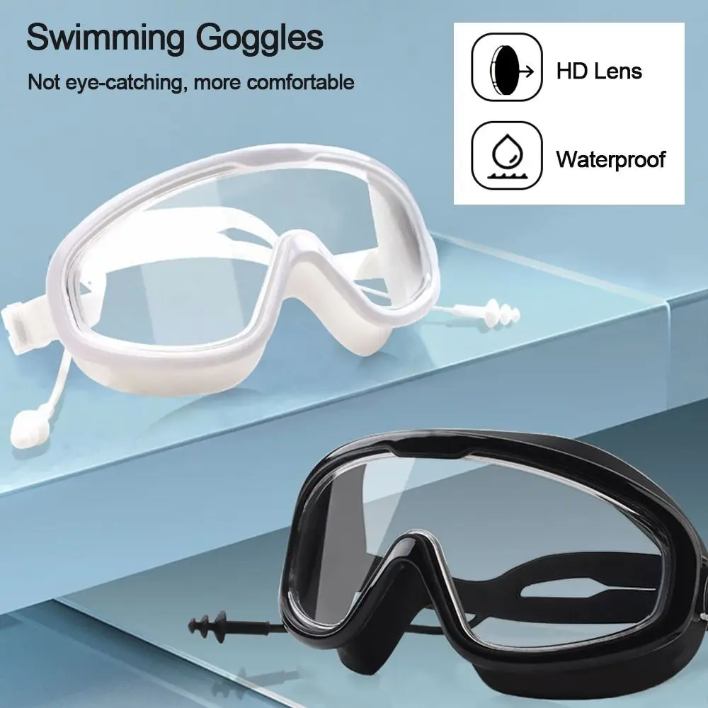 Outdoor Swim Goggles Waterproof Anti-Fog Wide View Scuba Diving Swimming Glasses with Earplugs Adult Youth Swim Eyewear