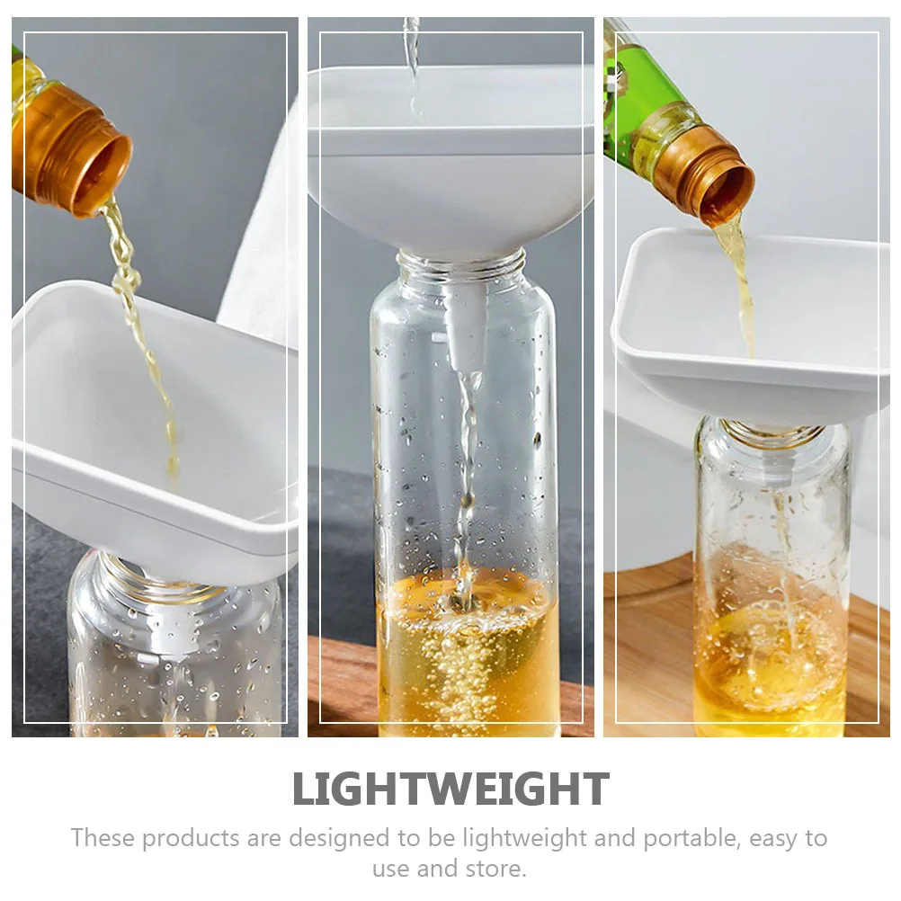 

2Pcs Plastic Funnel Sturdy Reusable Home Kitchen Vinegar Oil Seasoning Filling Easy Carry Travel Multifunctional