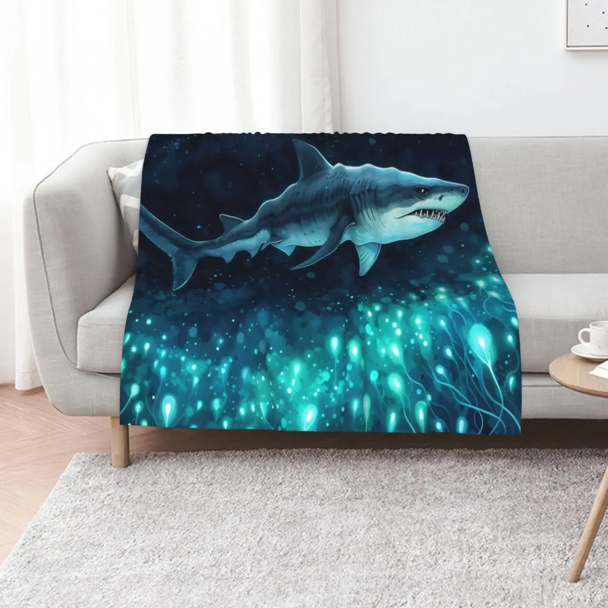 Megalodon Shark Swimming Throw Blanket Tourist anime Luxury Thicken Blankets For Bed Summer Soft Beds Blankets