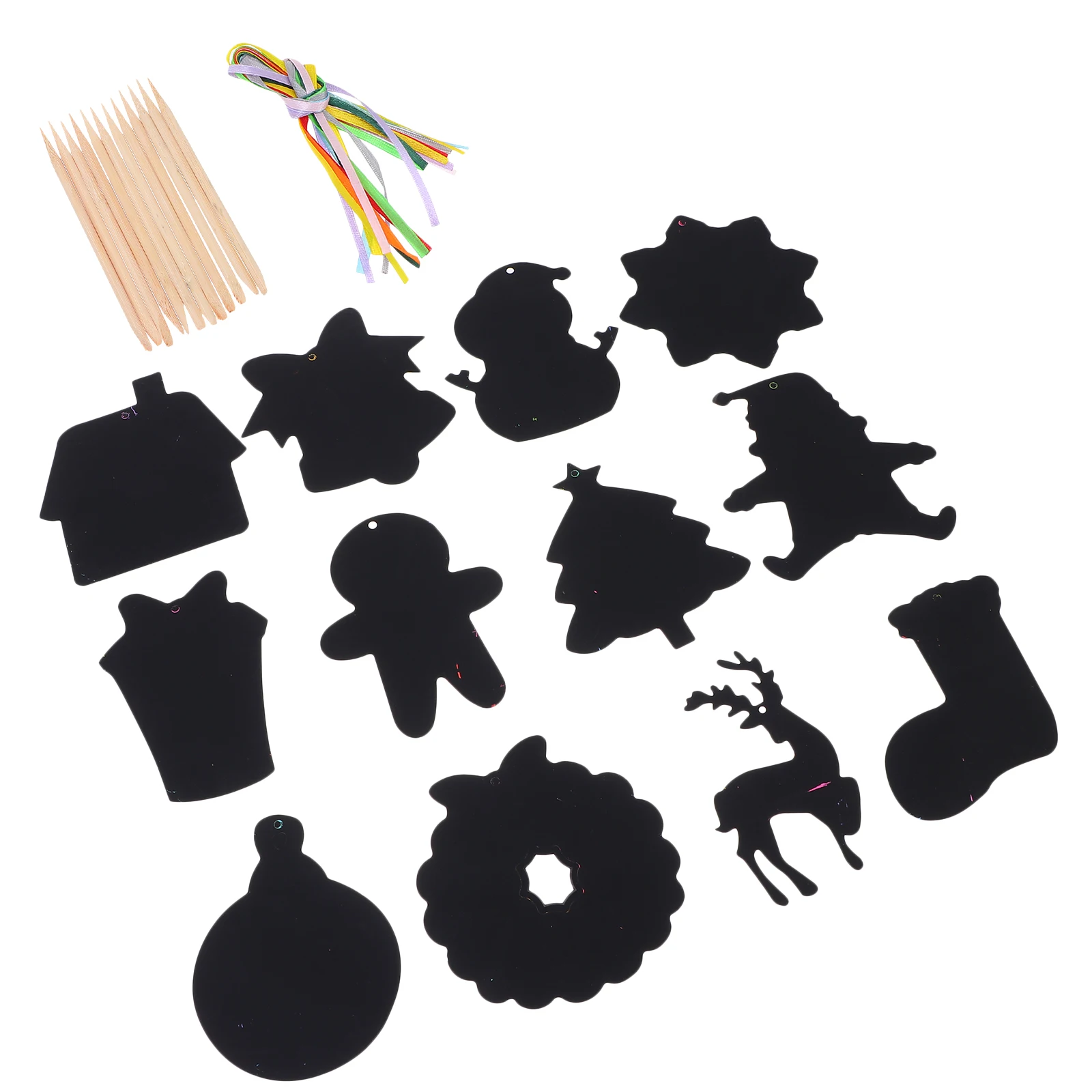 1 set di fogli artistici in carta antigraffio natalizia Disegni stilo in legno facili da usare Esplorazione creativa divertente per regali per bambini