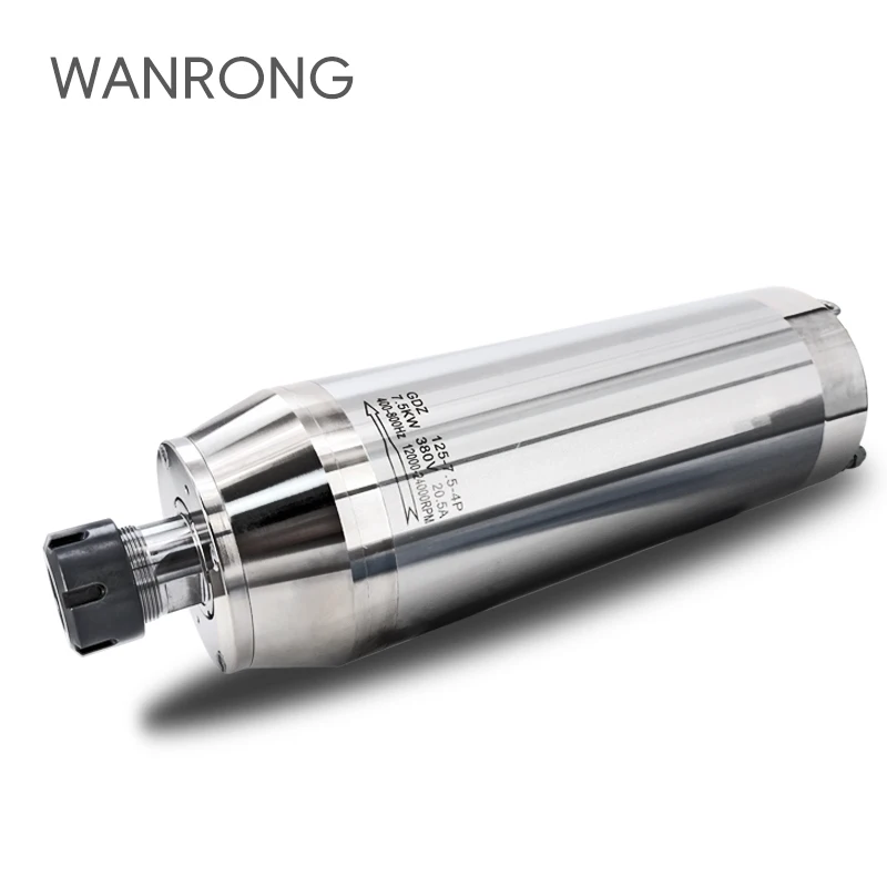 125mm Bullet Type Water Cooled Spindle Motor 5.5KW 24000rpm High Rigidity Stone  Router Granite Engraving Spindle
