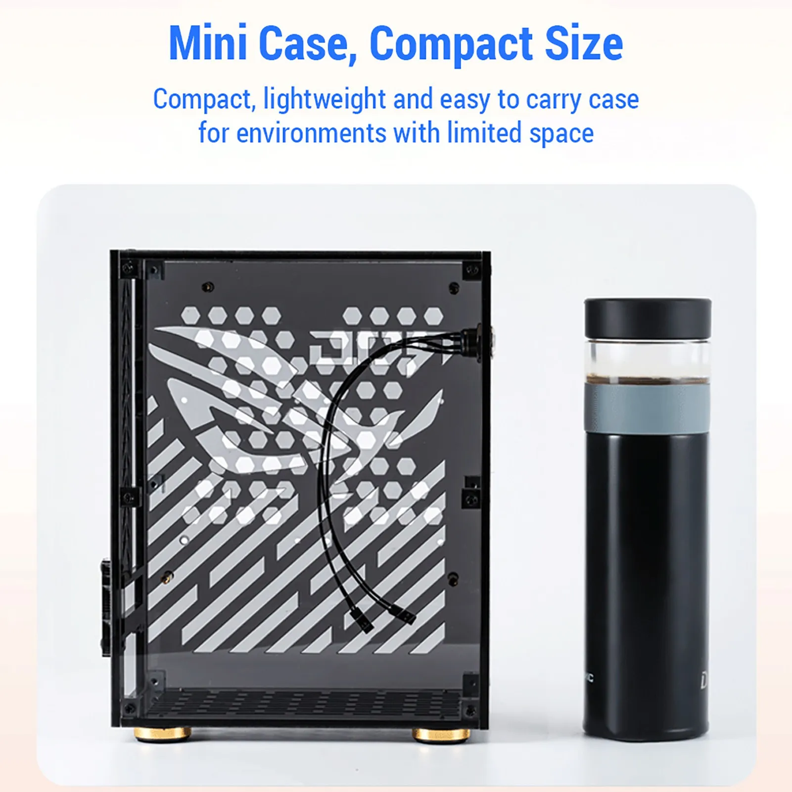 

PC case Portable Small Computer Case Shell Compact PC Case Desktop PC Case Mini-ITX Motherboard FLEX Power Supply
