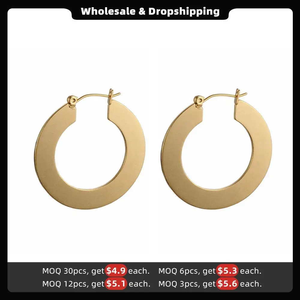 Enfashion Vintage Large Hoop Earrings Matte Gold color Earings Stainless Steel Circle Earrings For Women Jewelry oorbellen