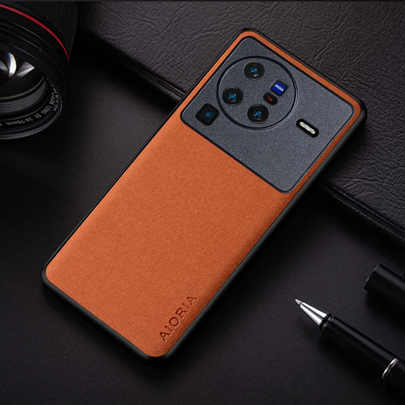 Case For Vivo X80 Pro coque simple design lightweight durable solid color textile leather cover for vivo x80 case