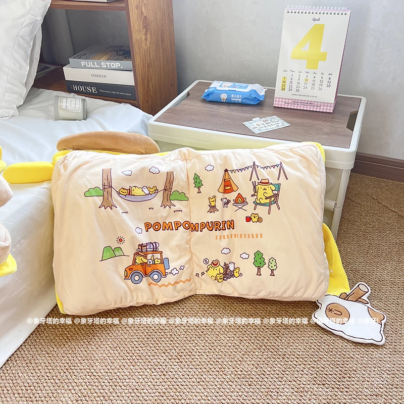 سانريو بوم بوم بورين الكلب كتاب بلوشيز القيلولة وسادة الكرتون الأصفر الكلب ألعاب من نسيج مخملي غرفة الديكور أريكة سرير وسادة الظهر هدية