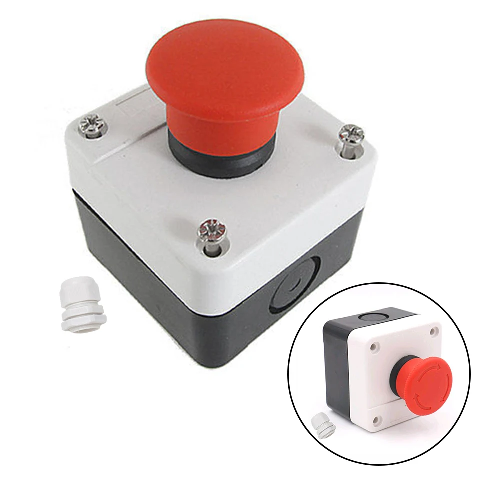 Electrical EStop Push Button Switch Station in Red Mushroom Design 10A Rated Voltage AC220V with Robust Construction