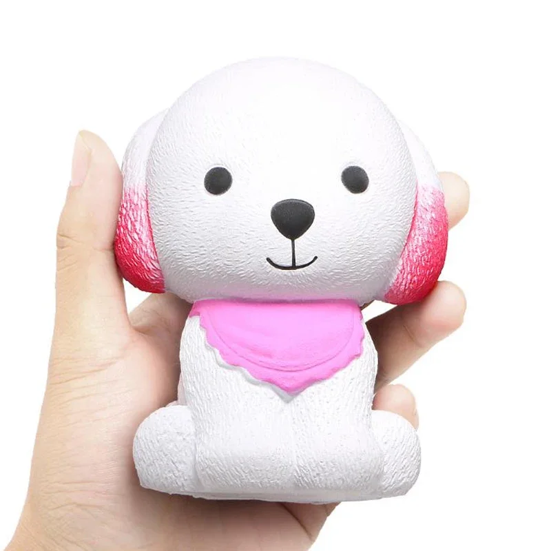 New Kawaii Cute Scarf Dog Soft Bouncing Slow Rebound Decompression Toy Squeeze Toy Slow Rise Children's Decompression Toys