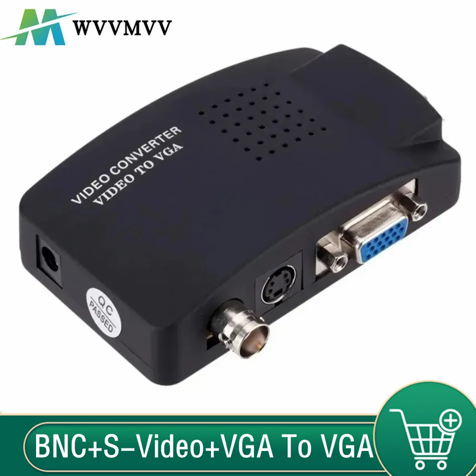 WvvMvv BNC S-Video VGA na wideo VGA konwerter 1080P BNC na VGA Adapter wyjściowy cyfrowy przełącznik Box dla PC Mac TV DVD DVR kamery