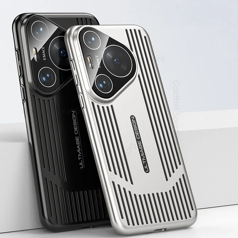 

6D Plating Cooling Heat Dissipation Phone Case For Huawei Pura 70 Pro Plus Hollow Out Matte Camera Lens Protector Mate 60 50 Pro