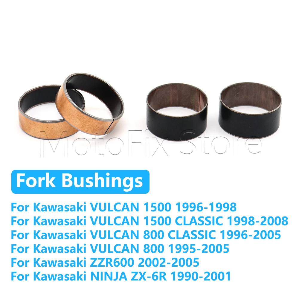 For Kawasaki VULCAN 800 1500 CLASSIC ZZR600 NINJA ZX6R 1990-2008 Motorcycle Front Fork Bushing Guide Rails Set