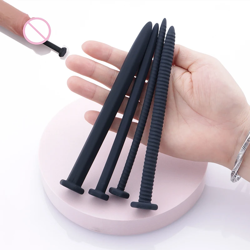 Soft Silicone Urethral Screw Insert Rods Sounding New Nail Shape Penis Plug Urethral Sounds Dilator Sex Toy 18 6mm 8mm 10mm 12mm