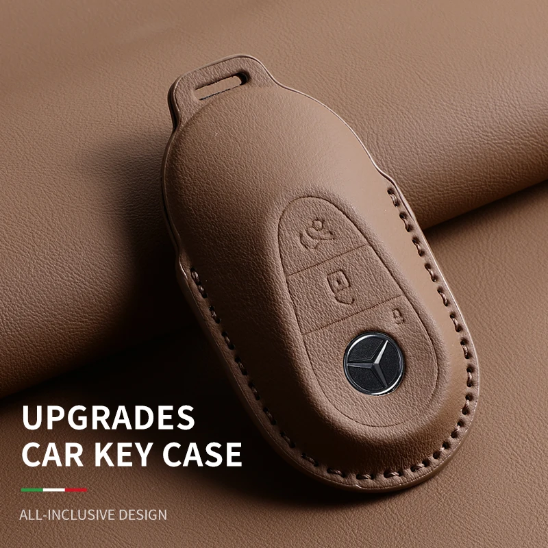 

For Mercedes Benz C E S Class GLC W206 W223 W214 E300 C260 C300 S450 S500 S400 Leather Car Smart Key Case Cover Shell Fob Holder