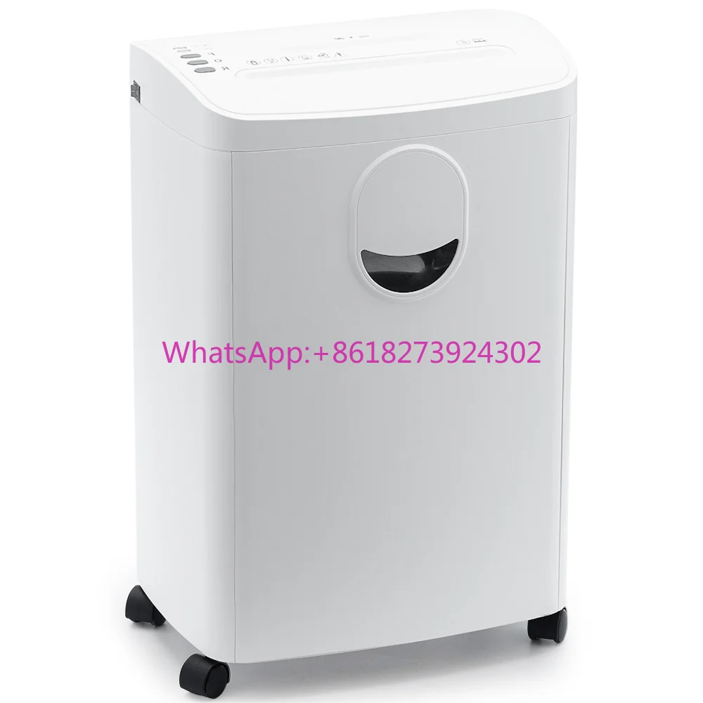 60 Min 20L Paper Shredder P5 8 Sheets High Security Micro Cut Manual Document Destroyer Device Equipment for Office Home Use