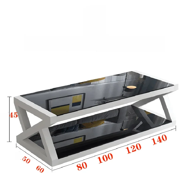 Sehpa-黒のコーヒーテーブル,補助ガラス,リビングルーム,コーヒーテーブル,豪華なデザイン,家庭用家具,cj011