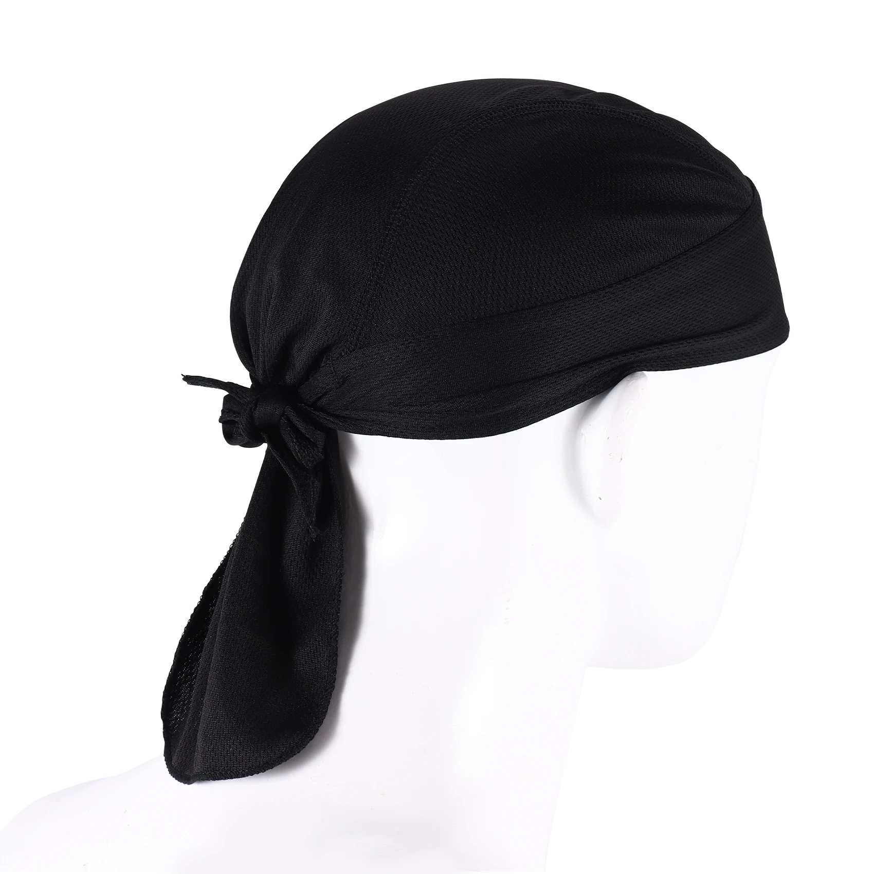 AUU-Quick Dry Scarf Pure Cycling Cap Summer Men Running Riding Bandana Headscarf Pirate Hat Hood Headband Black