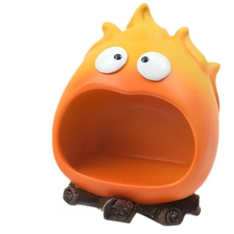New Calcifer Fire Desktop Decoration Creative Home Living Room Porch Key Storage Tray Cartoon Snack Organizer Table Ornaments