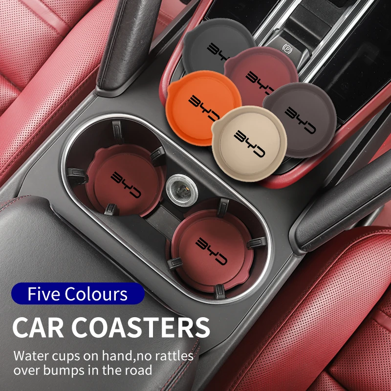 

1Pair Car Cup Water Pad Silicone Cup Insert Handle Coasters For BYD F3 I3 F0 F6 S6 S8 E5 E6 G3 G6 L3 S7 Tang Song Qing Yuan Max