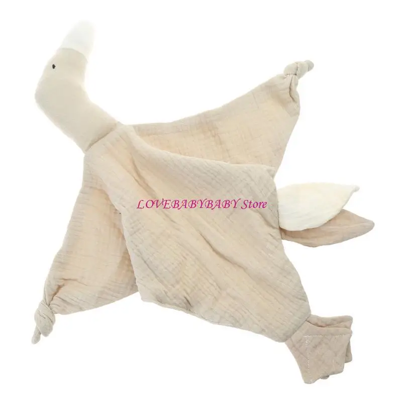 Cotton Muslin Blanket Sleeping Doll Kid Gooses Snuggle Toy Soothe Appease Towel Security Blanket for Toddlers 4XBC