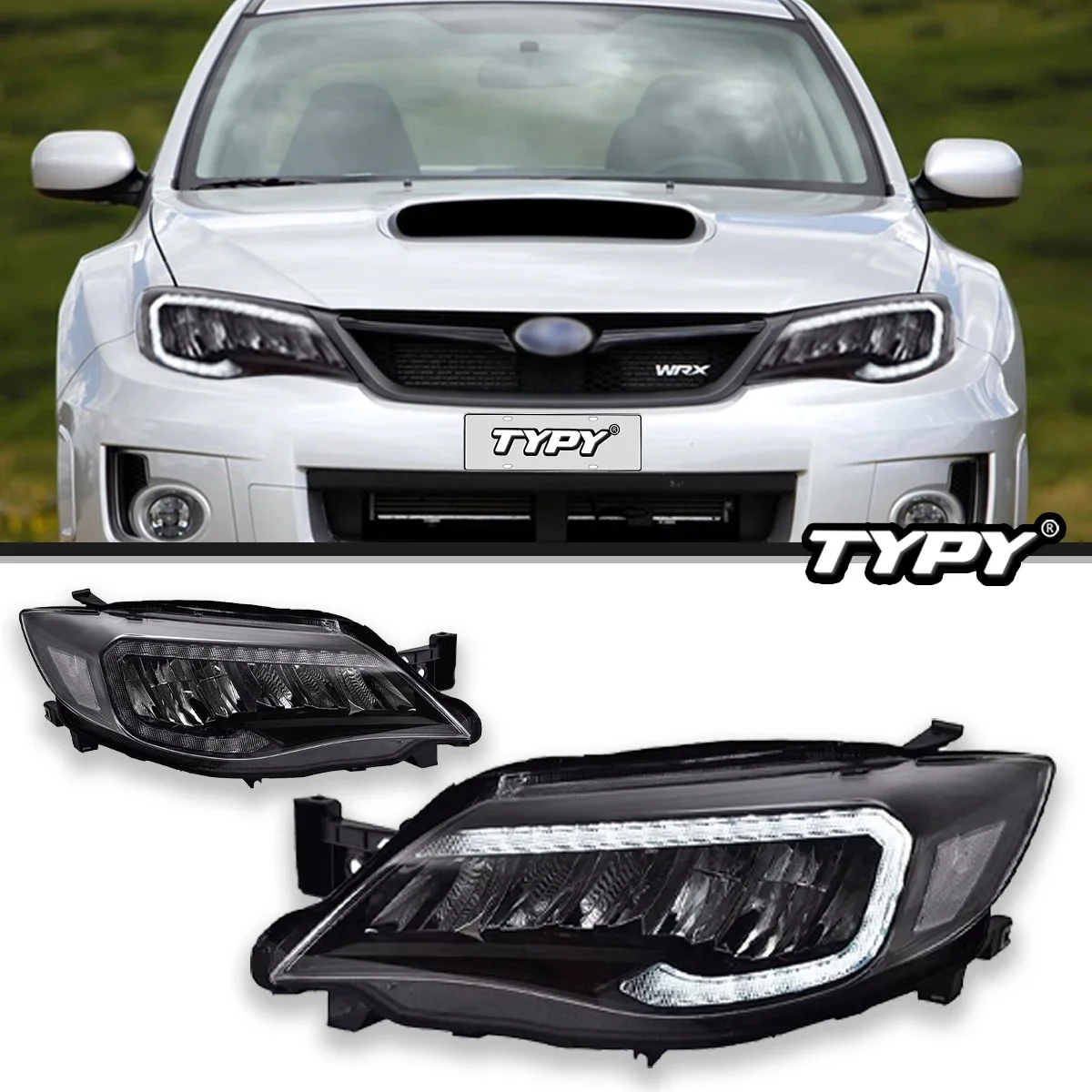 

Автомобильные фары TYPY для Subaru Impreza WRX, 2008-2014, светодиодные фары для проектора, дневные ходовые огни, автомобильные аксессуары