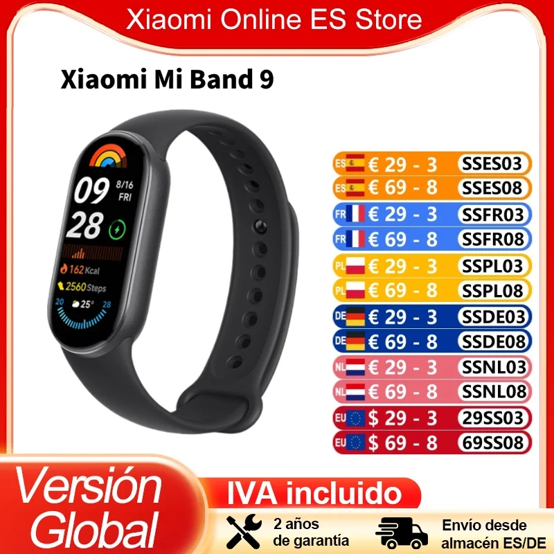 Versione globale Xiaomi Mi Smart Band 9 2024 nuovo schermo AMOLED fino a 21 giorni di durata della