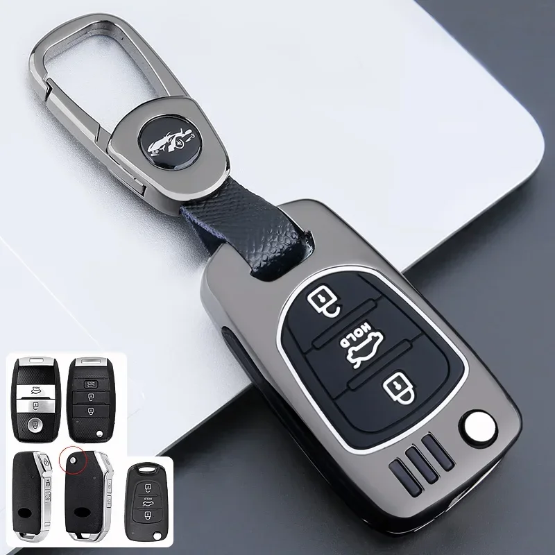 

Zinc Alloy +Silicone Car Key Case Fob For Kia Rio Soul Venga Picanto Rio Sorento Ceed Sportage For Hyundai I20 I30 Veloster Ix20