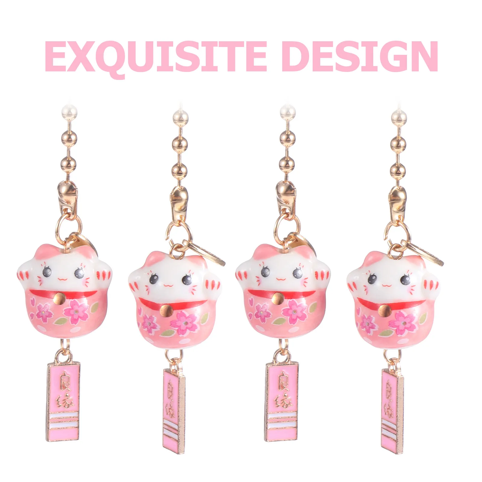 

Lucky Cat Pendant Ornament Car Decor Fortune Phone Charm Rearview Mirror Interior Accessories Dashboard Ceramics