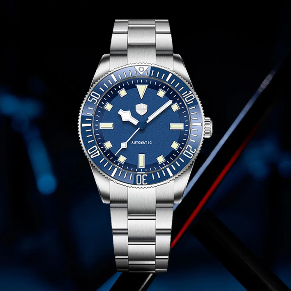 Jam tangan pria Rollstimi 2025 baru, jam tangan otomatis mewah, jam tangan mekanik pria, safir terbaik, baja tahan karat, 10BAR, bercahaya