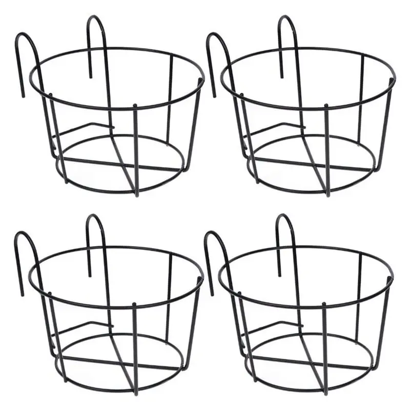 【thanksgiving-day】hanging-planter-4-pack-for-railings-rail-planters-basket-flower-pot-holders-iron-plant-racks-for-sup